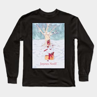 Woodland creatures + Joyeux Noël Long Sleeve T-Shirt
